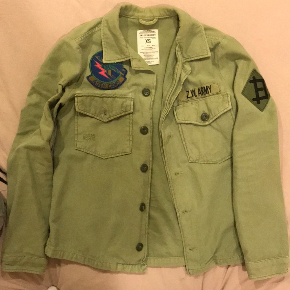 UO PATCHED ARMY JACKET GREEN